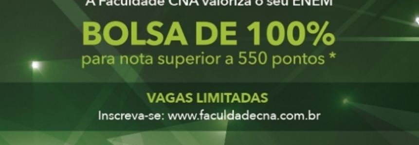 Inscrições para o curso superior gratuito da Faculdade CNA vão até o dia 10 de fevereiro