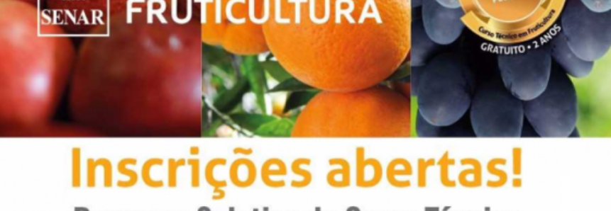 Inscrições abertas para Curso Técnico em Fruticultura do SENAR