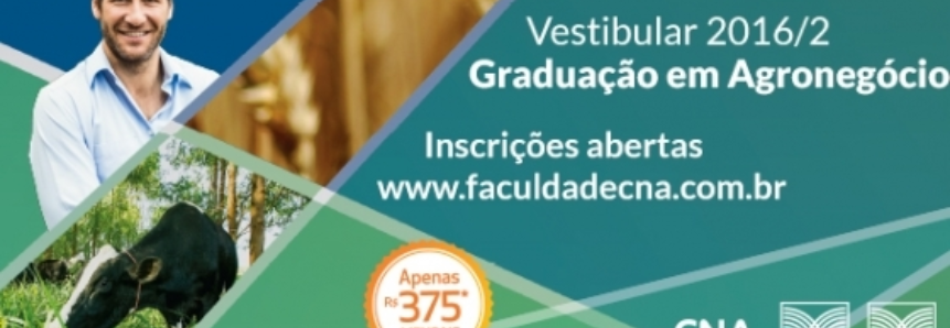 Inscrições abertas para o vestibular do curso superior de Tecnologia em Agronegócio