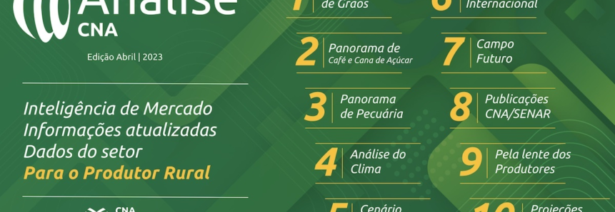 Análise CNA de abril traz indicadores e projeções