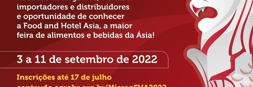 Inscrições para missão empresarial a Singapura terminam em 17 de julho