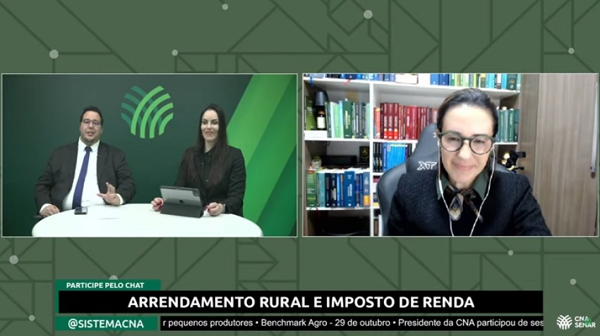 CNA realiza live sobre arrendamento rural e imposto de renda