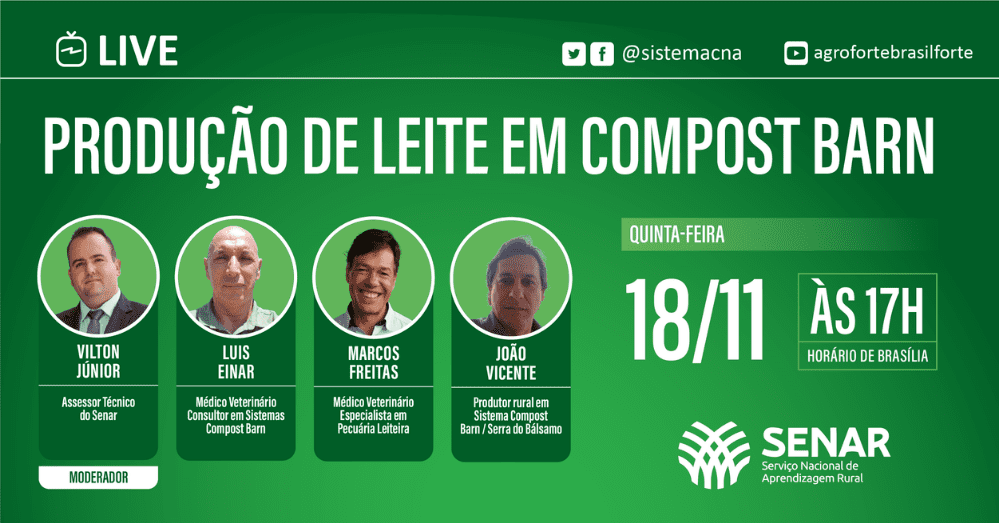 Producao de leite em compost barn