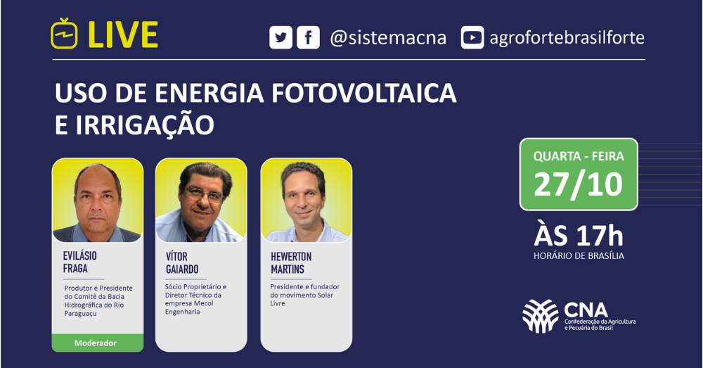 Uso de energia fotovoltaica e irrigacao